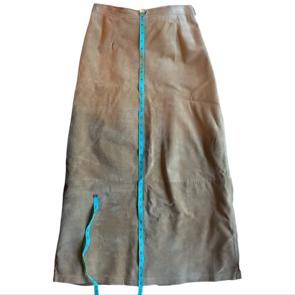 stan herman studio Dresses & Skirts - VTG 100% Suede Leather Long Maxi Midi Aline Skirt Vintage Y2K Genuine